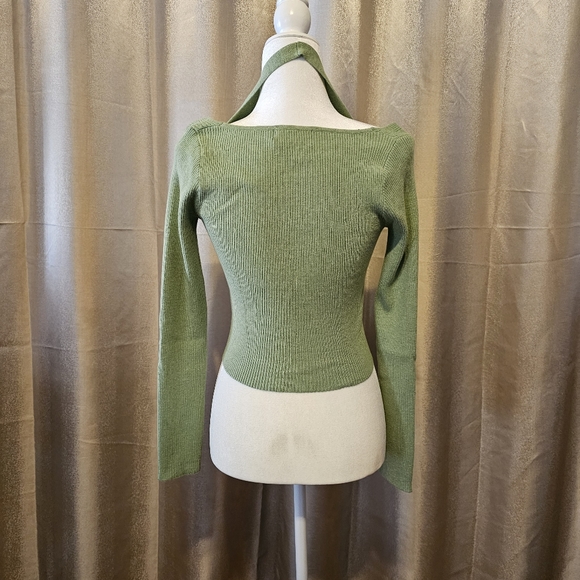 Cider Ribbed Knit Halter Sweater Top - Picture 3 of 4